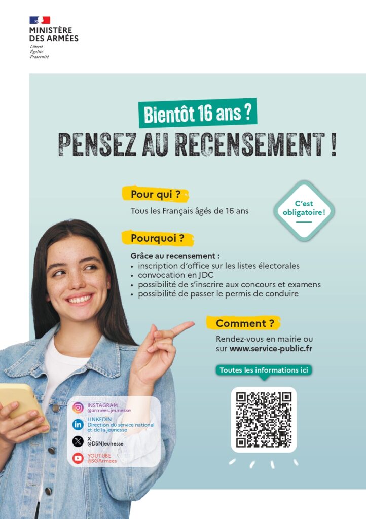 Bientôt 16 ans ? Pensez au recensement !, Mairie de Mésanger